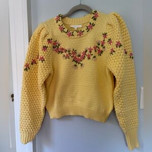 Love Shack Fancy embroidered sweater. SZ XS